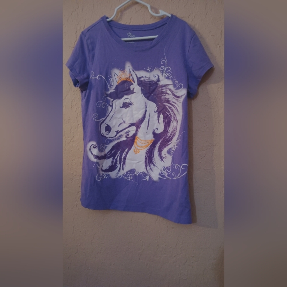 The Children's Place purple horse princess  glitter Tee size 7/8